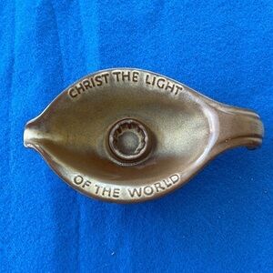 Frankoma Pottery 1971 Oral Roberts Christ the Light of the World Candleholder